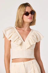 Margo V-Neck Open Back Crop Top
