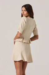 Pleated Cinched Waist Top