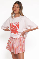 Mattina Shorts - Peach Stripe