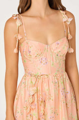 Halcyon Floral 3D Flower Appliqué Midi Dress