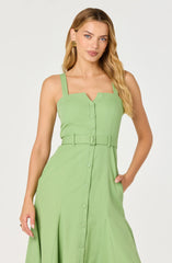 McKinley Button-Front Midi Dress