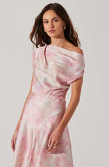 Mairyn Tie Dye Satin Midi Dress