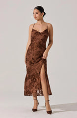 Gaia Floral Burnout Midi Dress