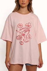 Loa Graphic Tee - Pink/Red