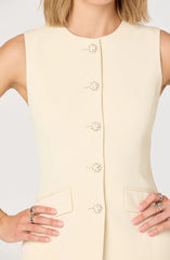 Christen Button-Front Vest Mini Dress