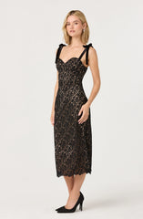 Donne Floral Lace Midi Dress
