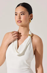 Alanna Halter Cowl Neck Midi Dress