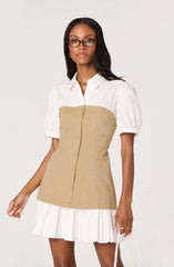 Joseline Mixed Media Faux Layered Mini Dress
