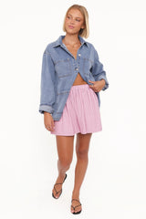 Domitia Mini Aline Skirt - Pink White Stripe