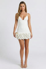 Sculpted in Roses Mini Dress