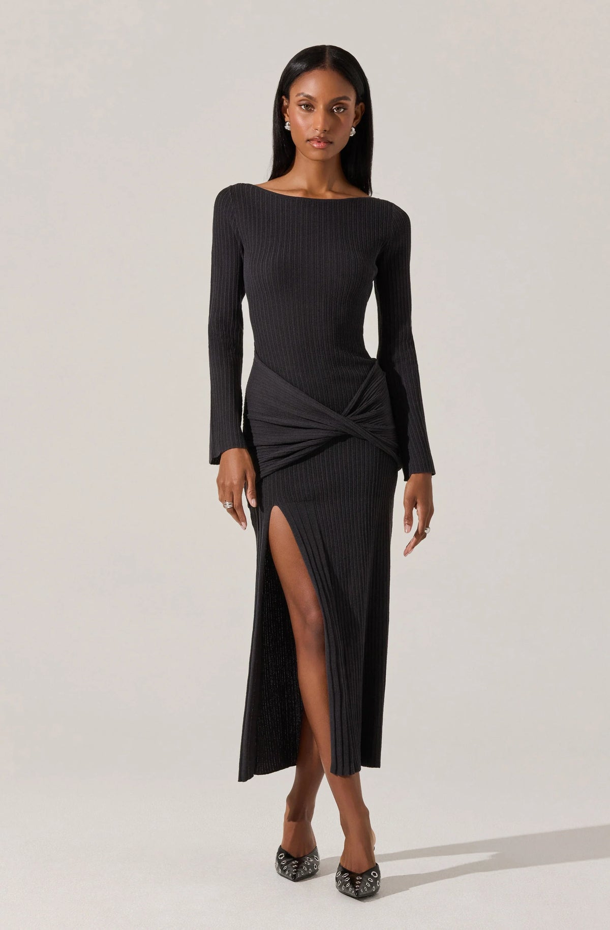 Arwyn Ribbed Layered Midi Sweater Dress