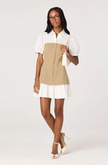 Joseline Mixed Media Faux Layered Mini Dress