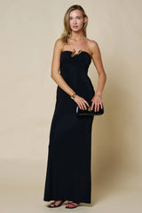 Stay Late Strapless Maxi Dress