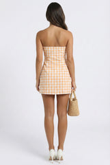 South of France Check Mini Dress