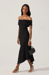 Off Shoulder Textured Knit Top