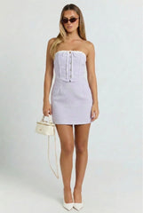 Lorraine Tweed Corset Mini Dress