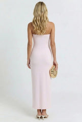 Seashell Buckle Tube Maxi Dress