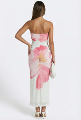 Oliana Sheer Waist Floral Maxi Dress