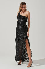 Andrea One Shoulder Floral Maxi Dress