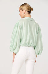 Cordey Collared Balloon Sleeve Poet Top