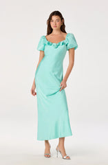 Bethrose 3D Rose Satin Maxi Dress