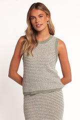 Arella Knit Top - Sage/Cream
