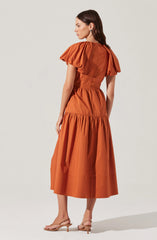 Aine Tie-Front Midi Dress