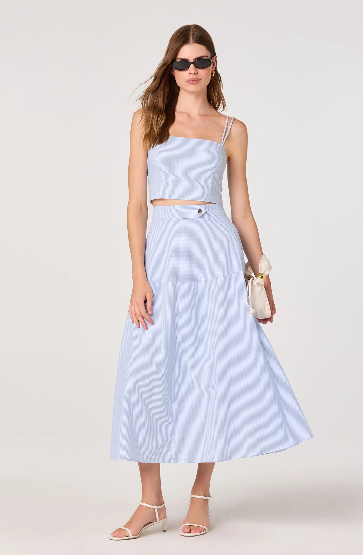 Azzura Striped Midi Skirt