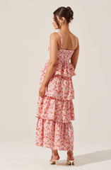 Midsummer Eyelet Tiered Floral Maxi Dress