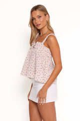 Renata Top - Red Floral