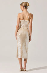 Liese Sequin Bustier Midi Dress